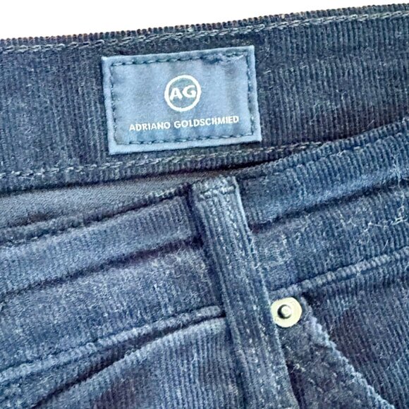 AG Adriano Goldschmied The Prima Cigarette Leg Corduroy Pants Navy Blue Size 31R - Picture 8 of 15